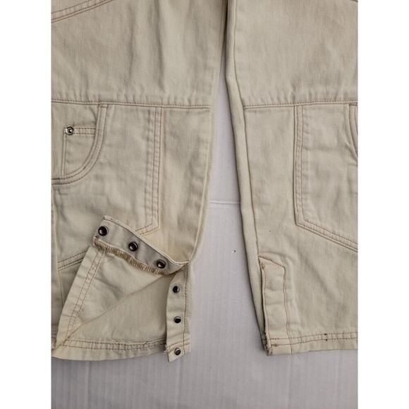 Maniere De Voir Cargo Denim Jeans Women’s 2 Tapered Snapp Of Ankle Stretwear - Picture 4 of 11